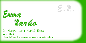 emma marko business card